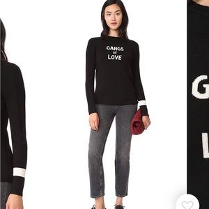 Black “gangs of love” 100% merino wool sweater - J Brand x Bella Freud - M